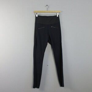 ADAY Throw & Roll Women's Leggings S Blue Zipped Pockets Stretch Running 252